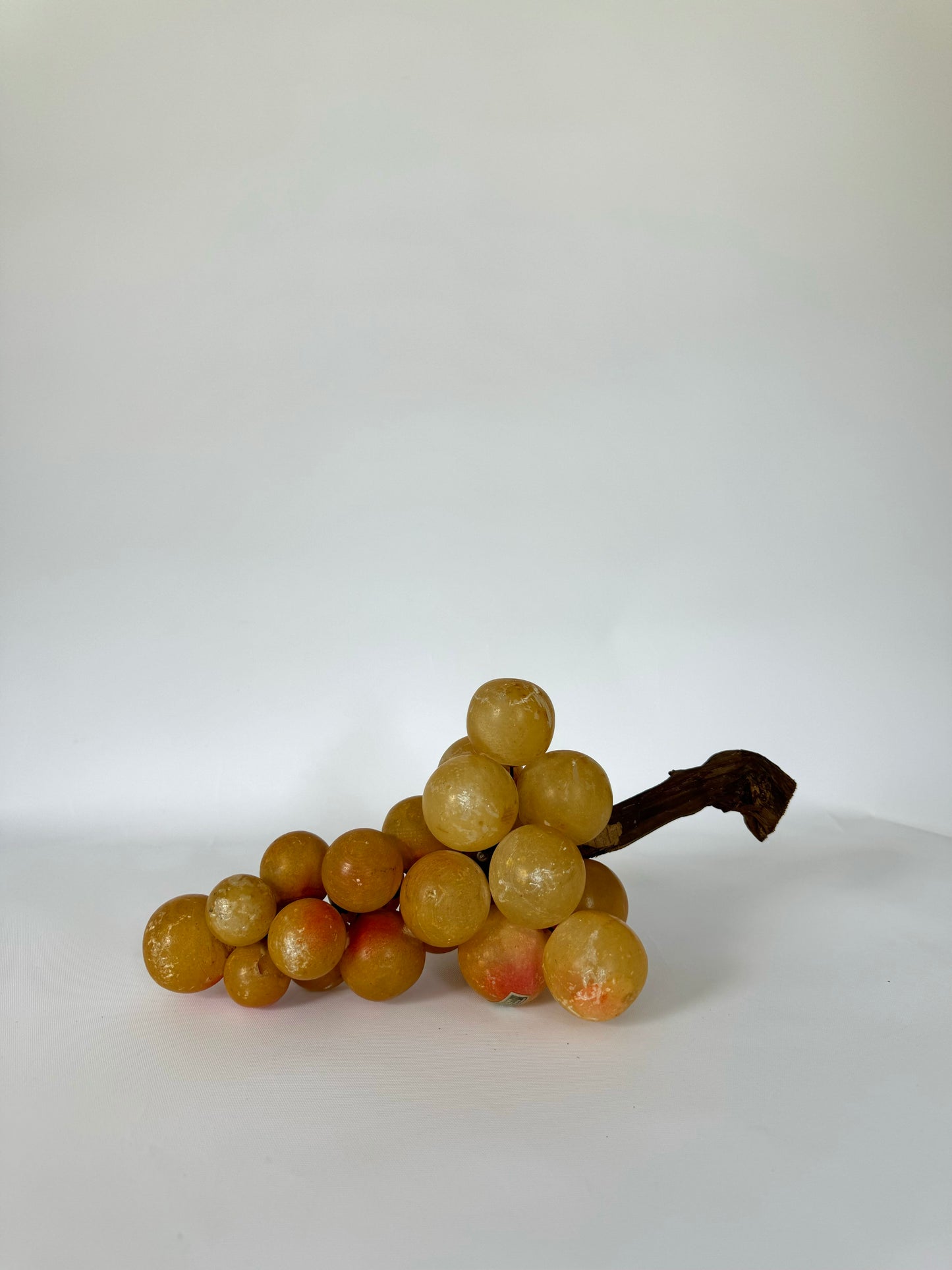 MCM Alabaster grape cluster on wood stem | Made in Italy