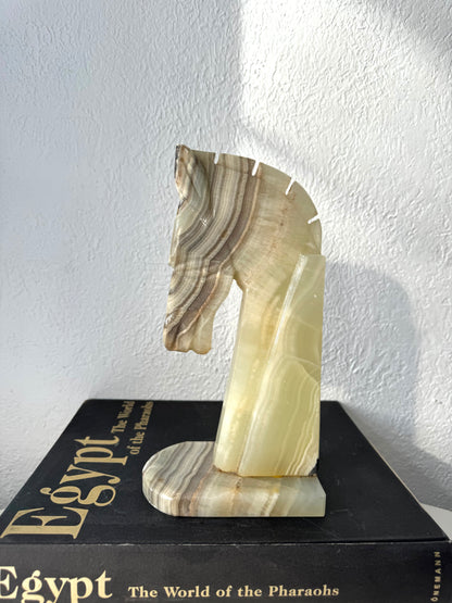 Onyx Trojan Horse head bookend | VTG shelf decor | Only 1 Available