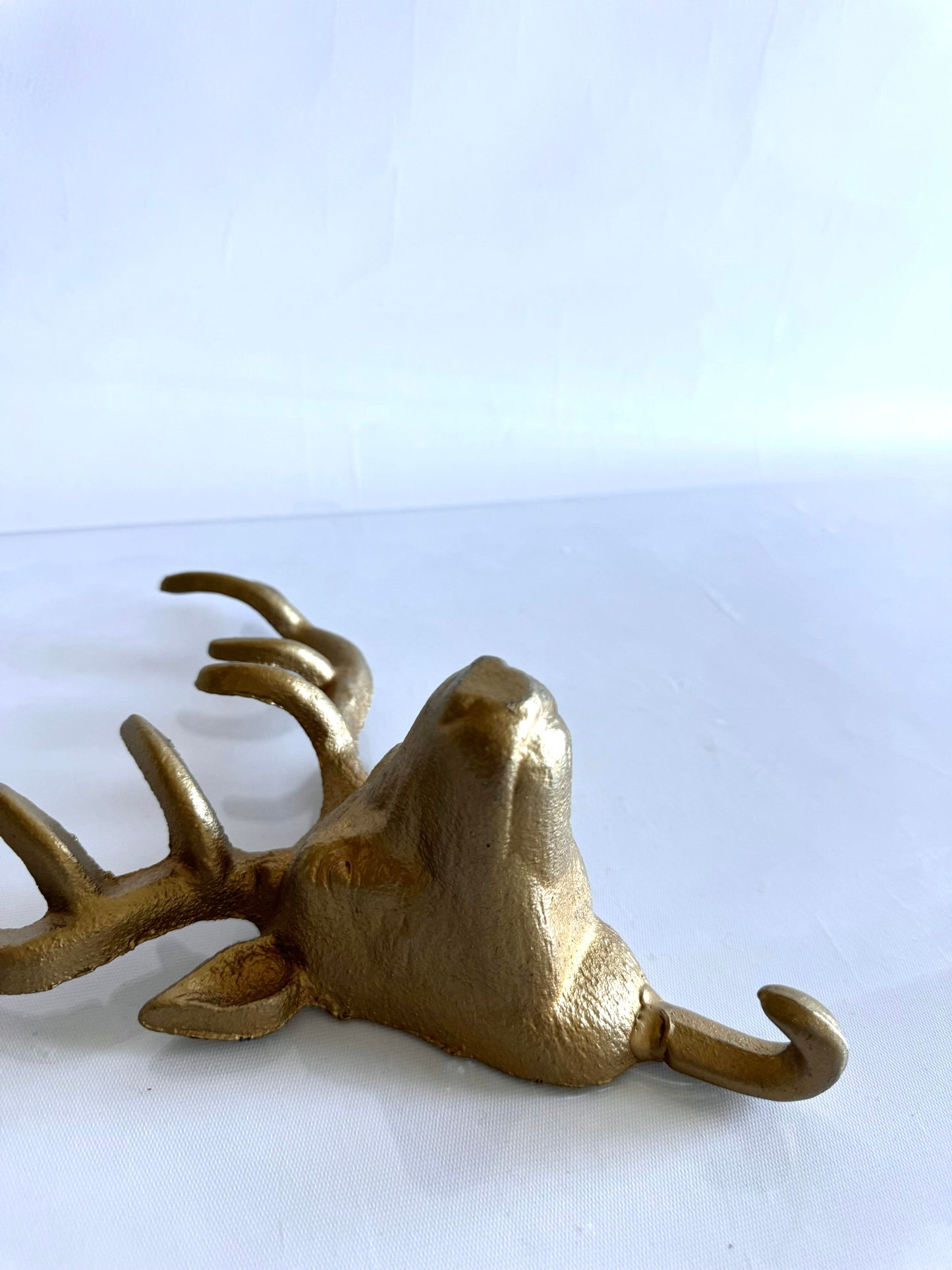 Gold tone metal reindeer wall hook | Christmas decor