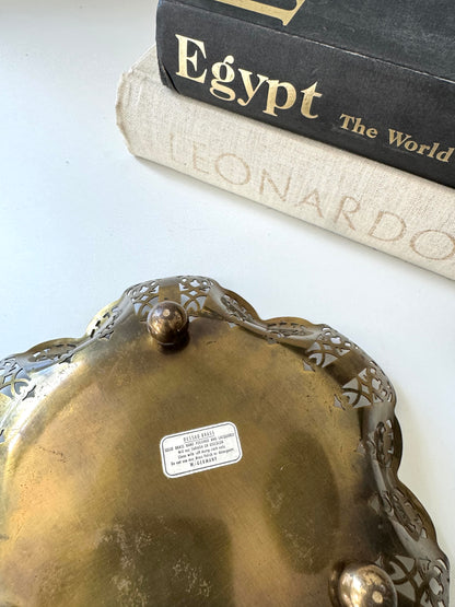 Ornate vanity perfume set | vintage vanity Dessau brass decor