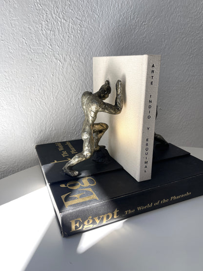 Sculptured metal men bookends | Set 2 | Library shelf decor