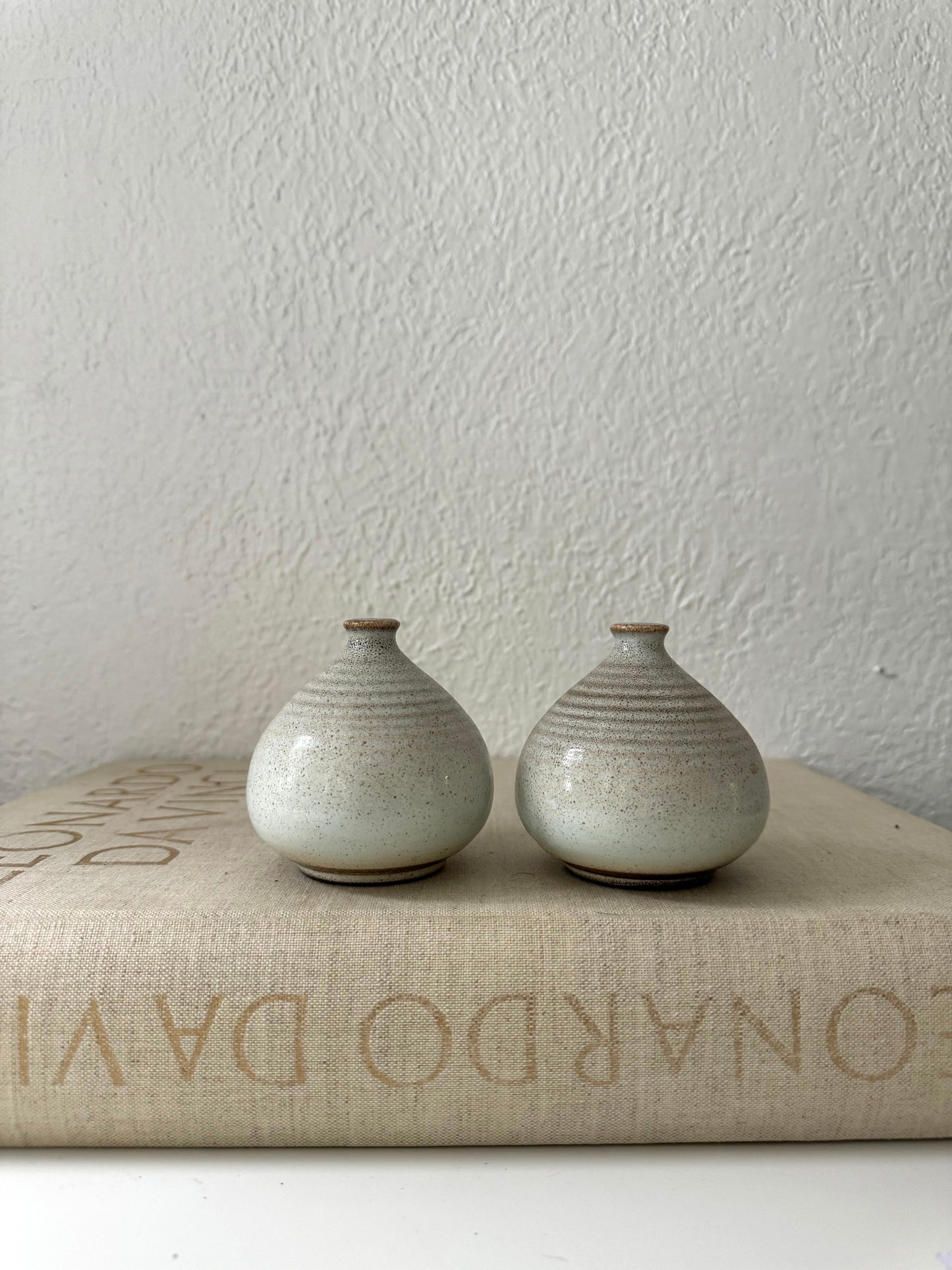 Stone glazed salt + pepper set |Vintage kitchen ware | Made in Japan