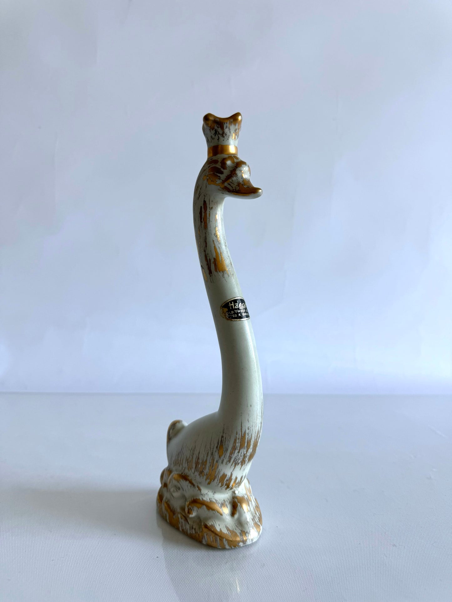 Haeger gold tweeted glazed swan bud vase