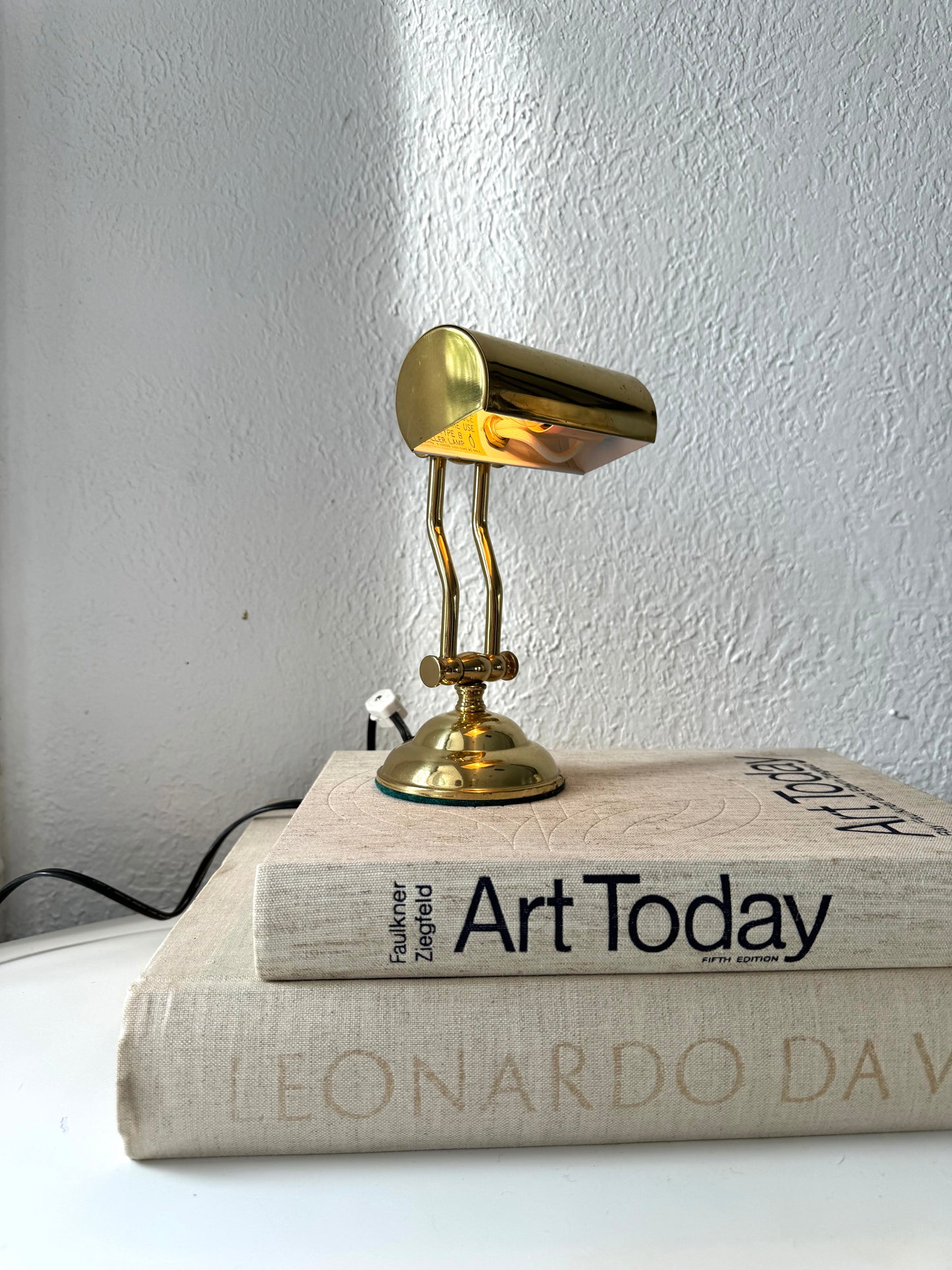 Mini brass office desk lamp | shelf lamp