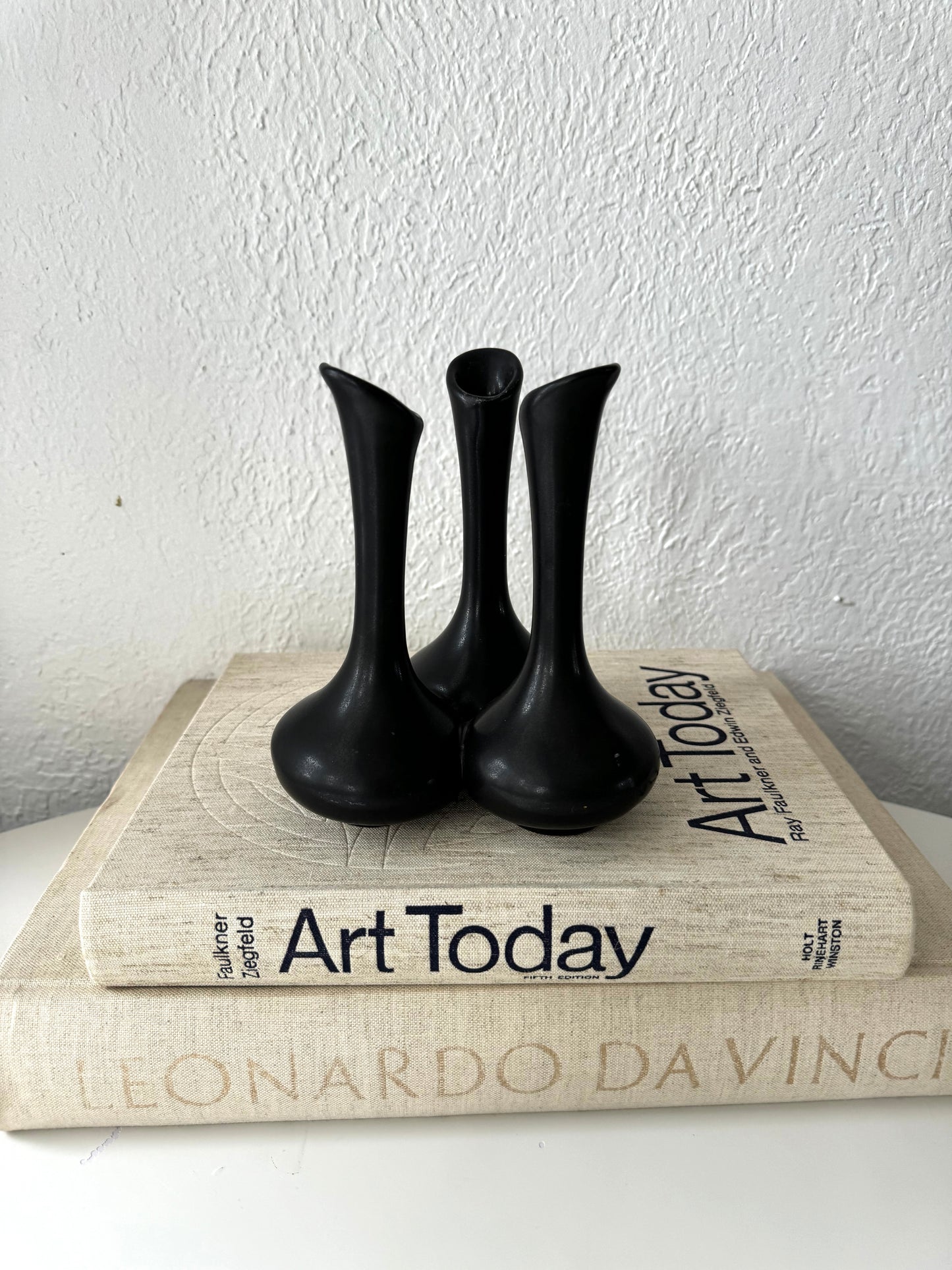 Van Briggle triple bud vase art pottery | vintage shelf decor