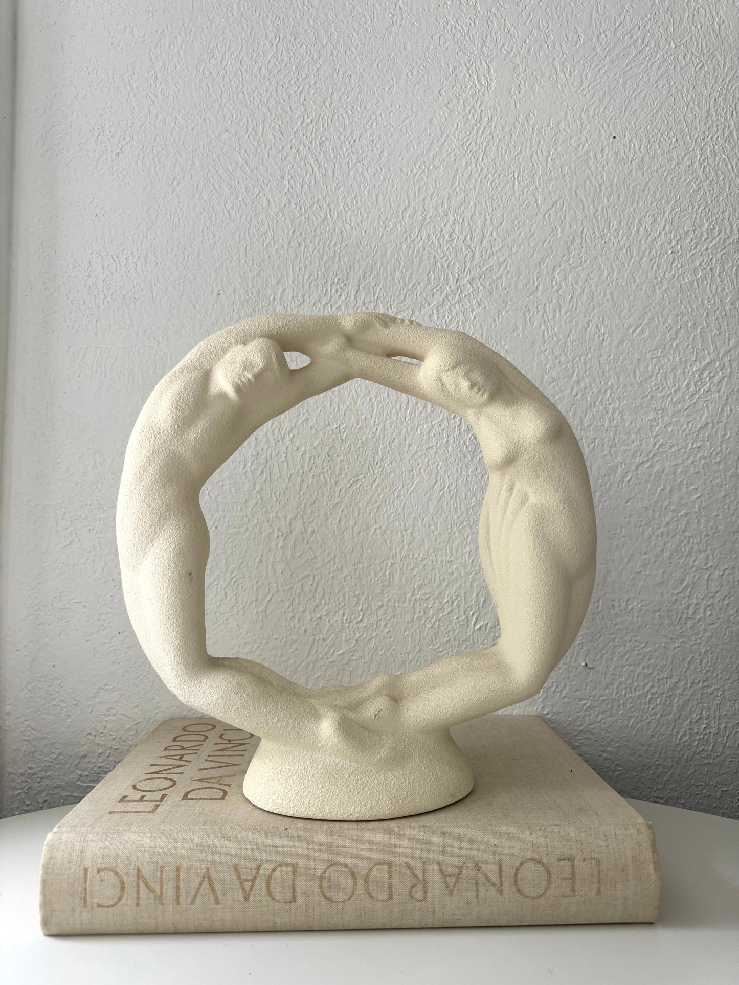 VTG Textured 1993 Royal Haeger eternity circle sculpture | textured nude sculpture