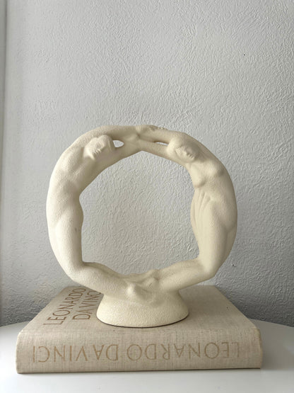 VTG Textured 1993 Royal Haeger eternity circle sculpture | textured nude sculpture