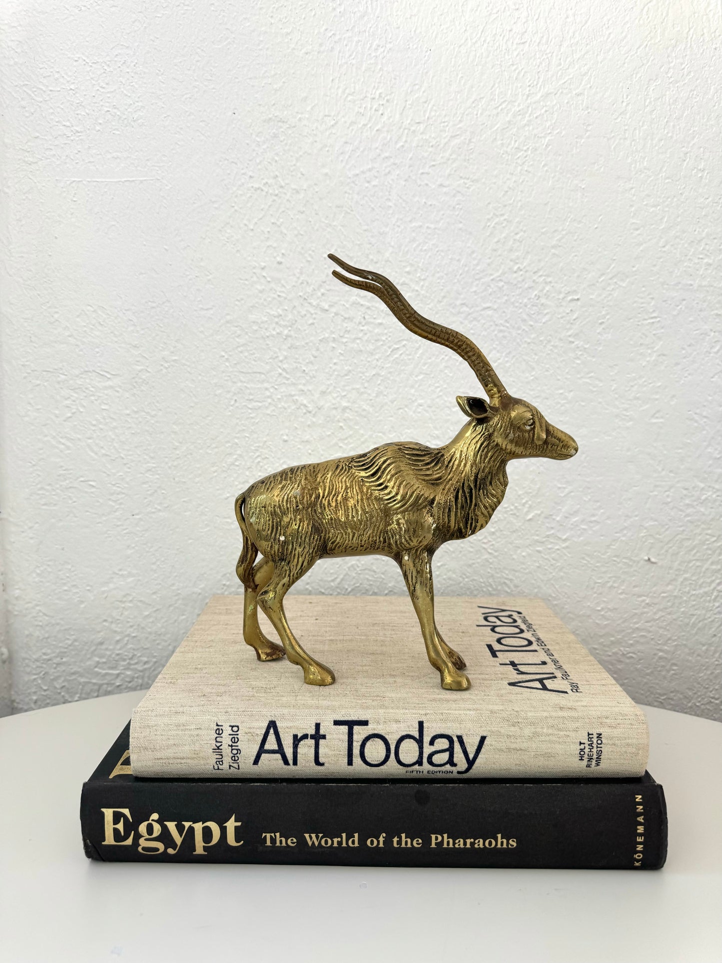 VTG brass Addax sculpture | bookshelf figurine decor