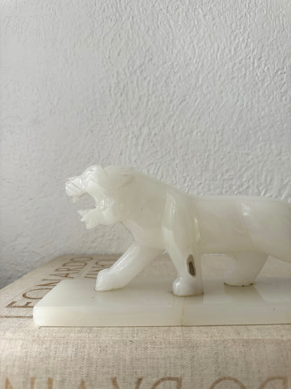 MCM Onyx Panther statue | solid onyx shelf decor