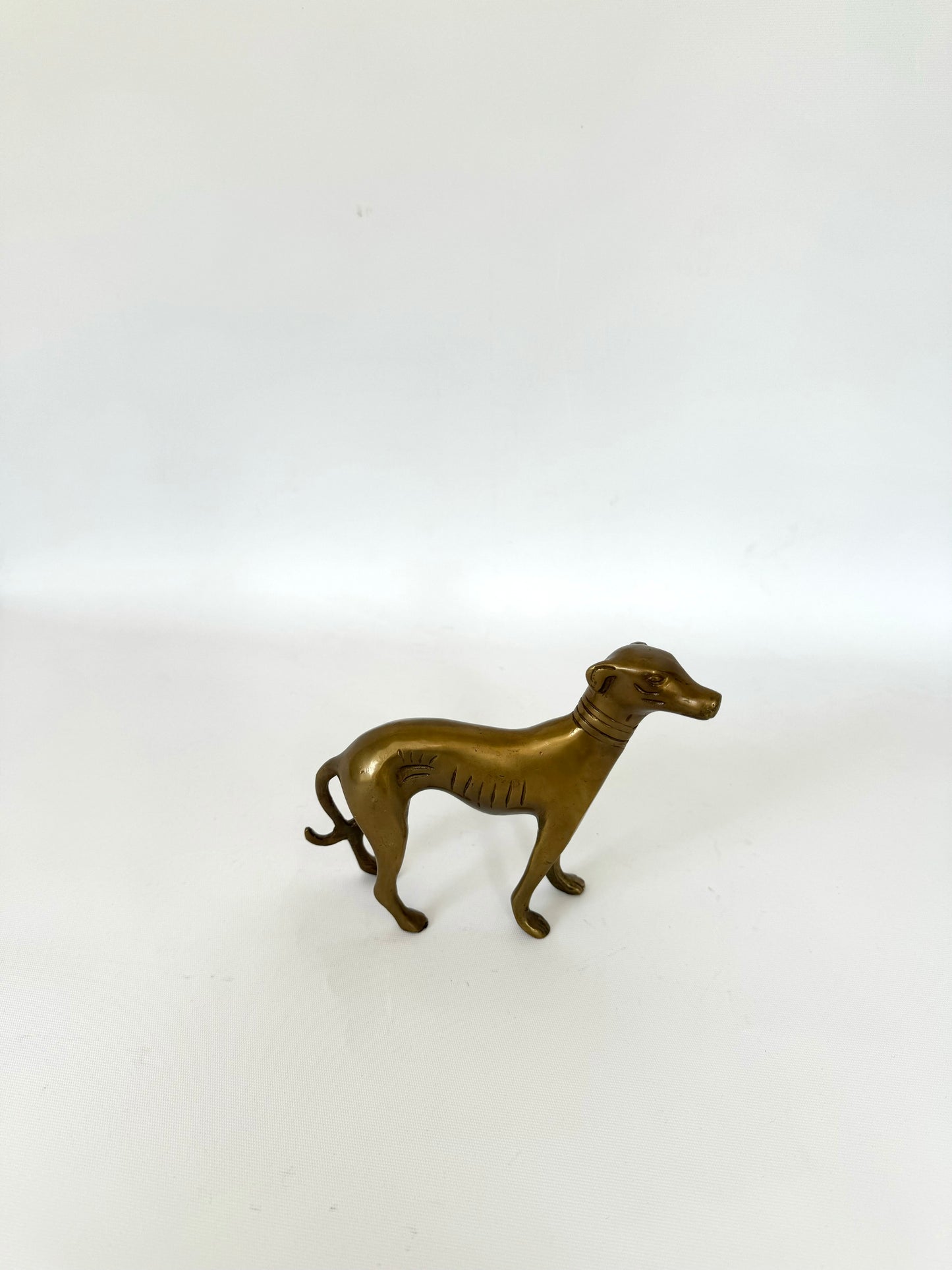 Solid brass Italian greyhound decor | MCM shelf decor