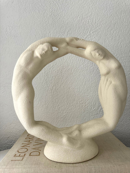 VTG Textured 1993 Royal Haeger eternity circle sculpture | textured nude sculpture