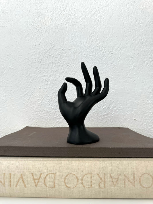 Retro black hand sculpture | vanity jewelry display decor