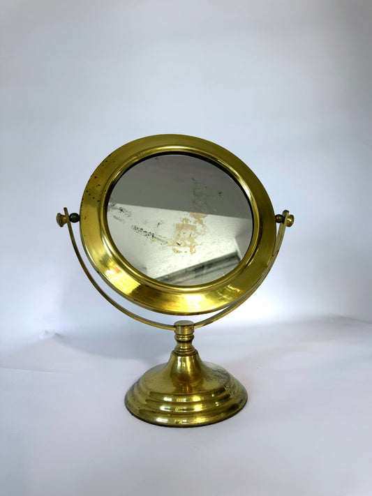 MCM brass vanity makeup mirror | vintage vanity decor