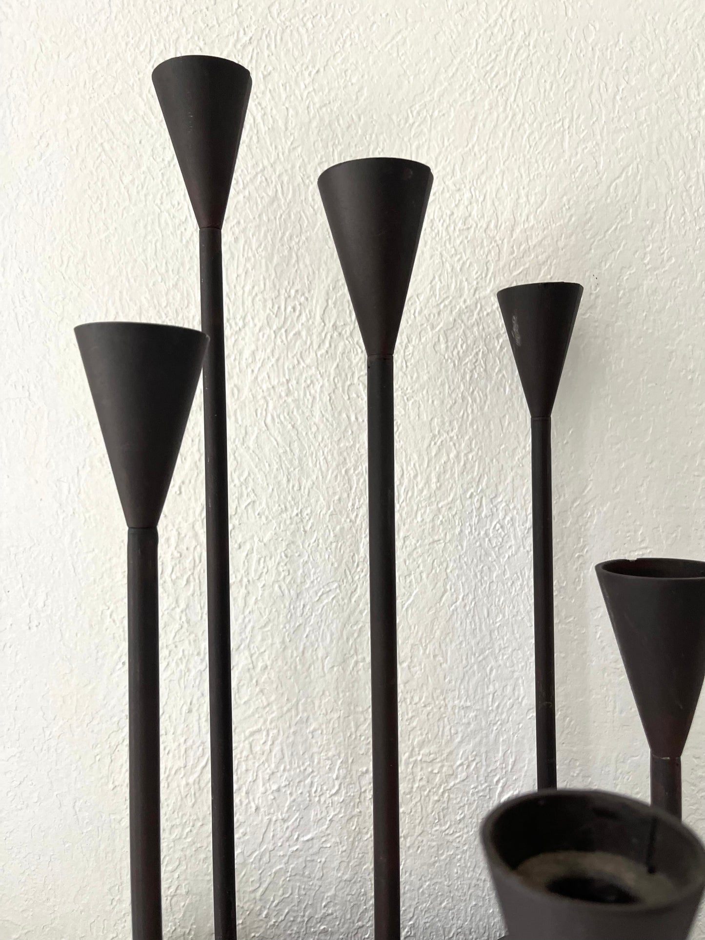 Vintage metal taper candlestick holders | Set 7