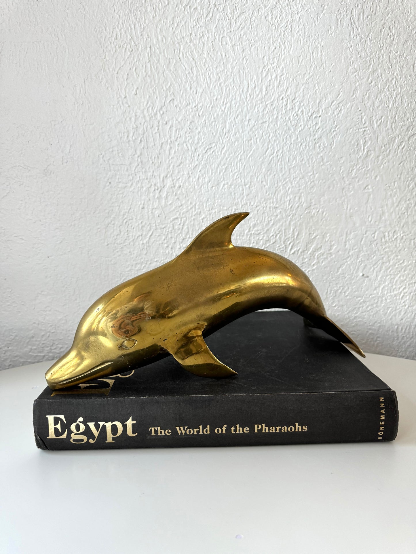 Large VTG brass Dolphin sculpture | Nautical vintage decor