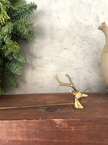 Brass Reindeer candle snuffer | VTG Christmas decor