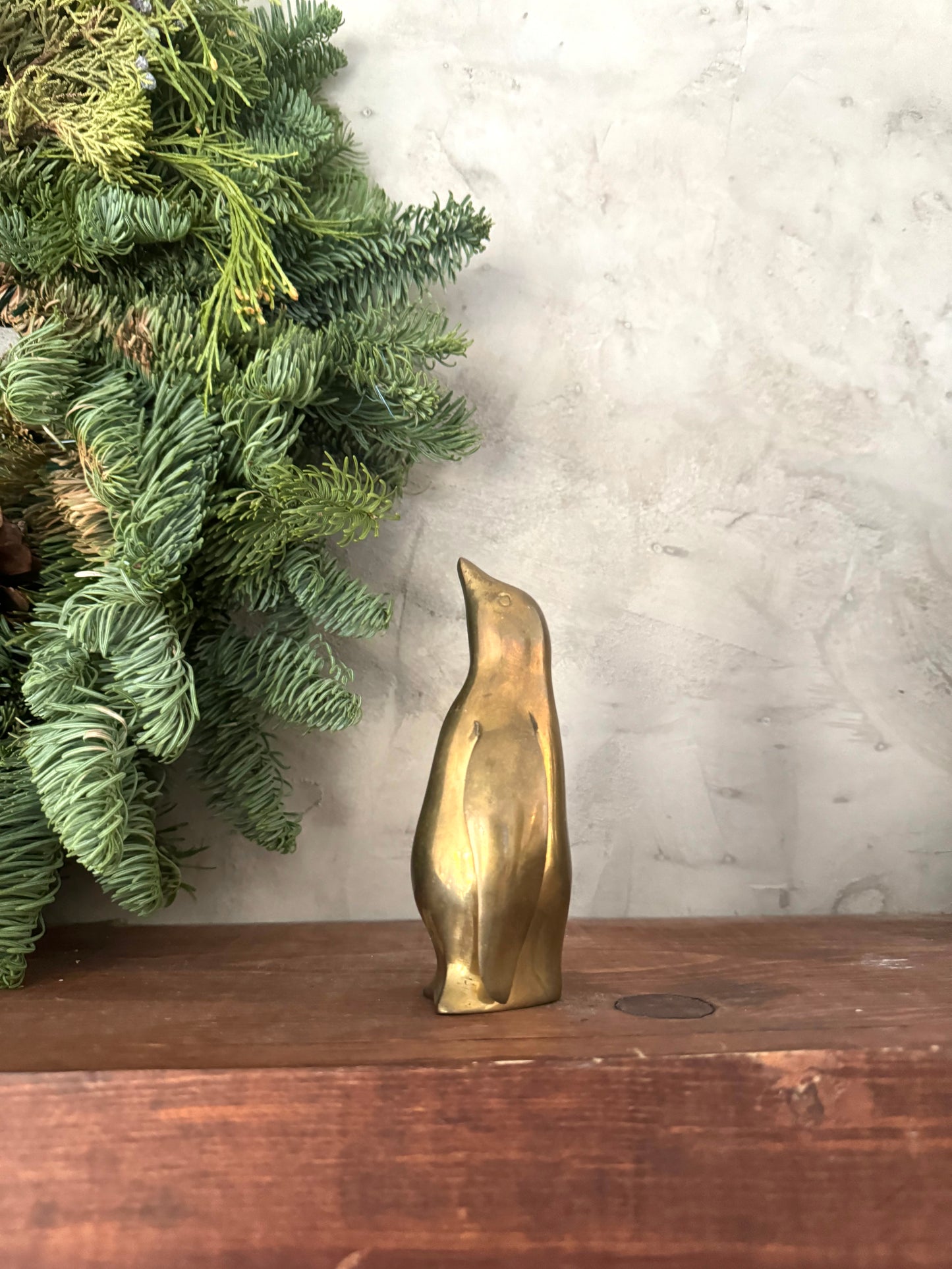 Brass Penguin figurine | brass shelf decor
