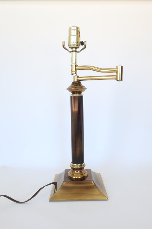 Brass swing arm accent table lamp