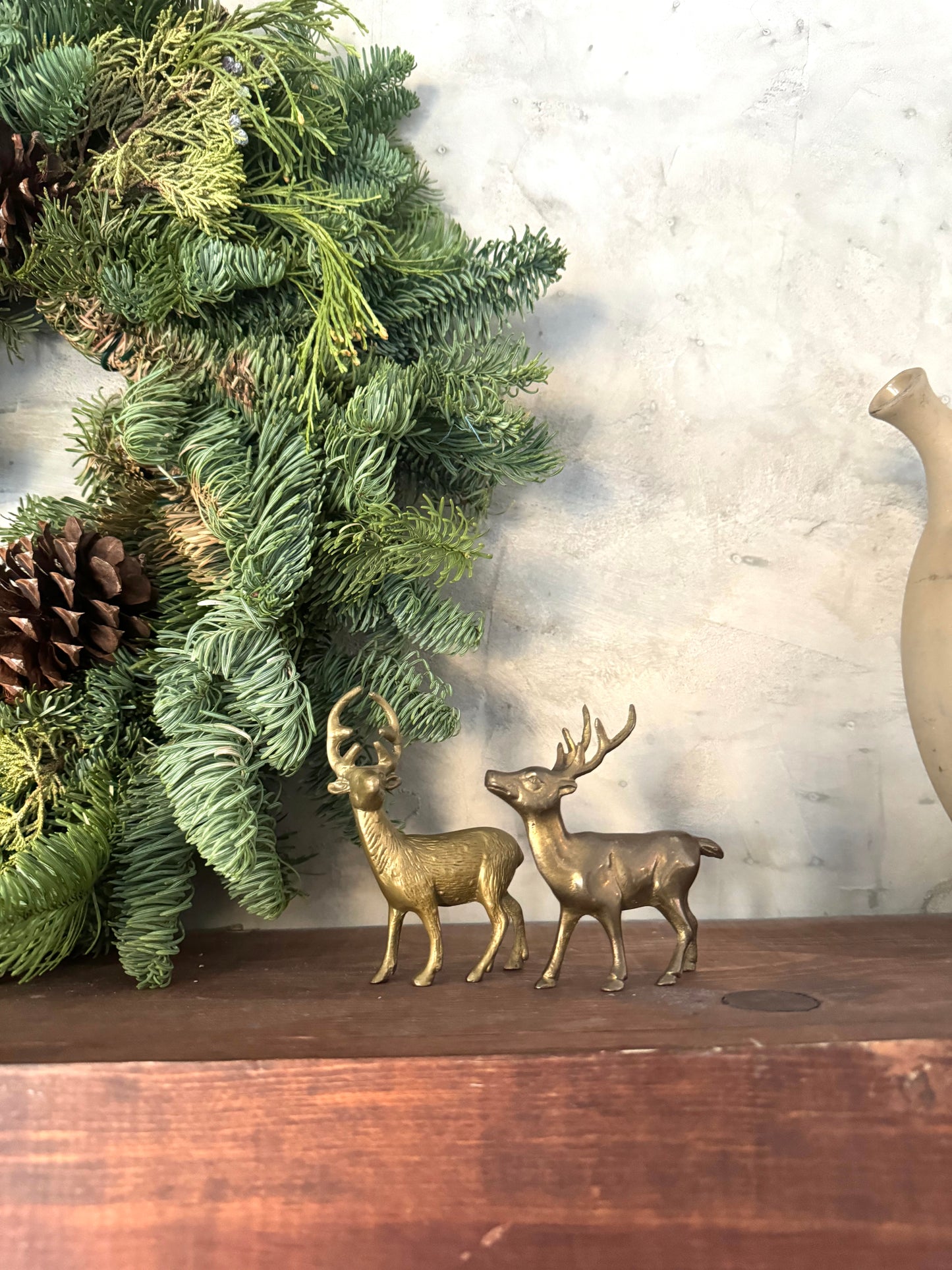 Pair of Solid brass mini Reindeer | Christmas decor | Set 2