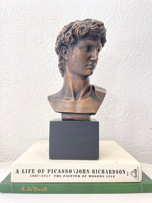 MCM signed Austin productions Inc Michaelangelo’s David bust bronzed resin statue