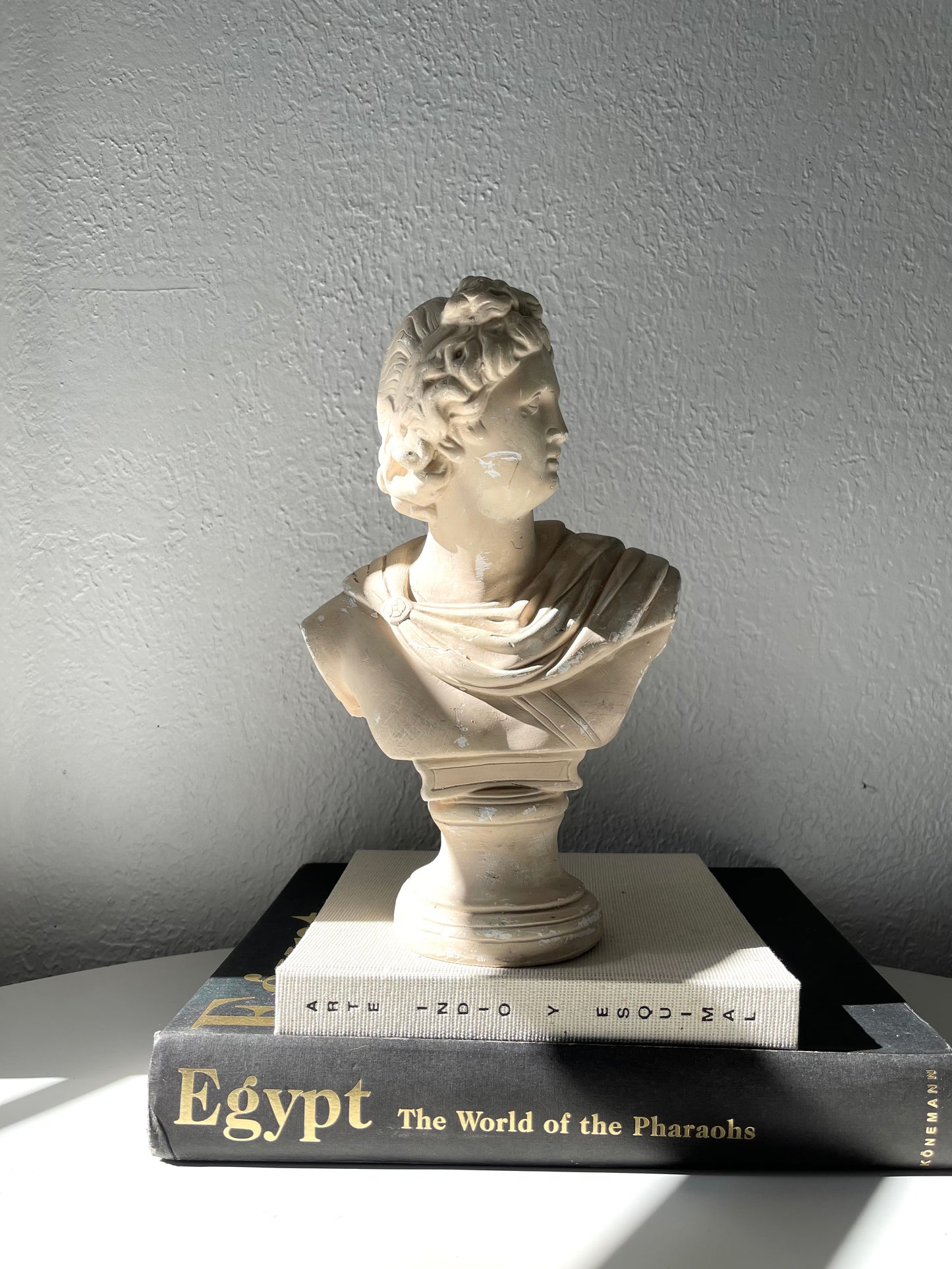 Vintage Apollo Greek bust | Vintage Greek table statue