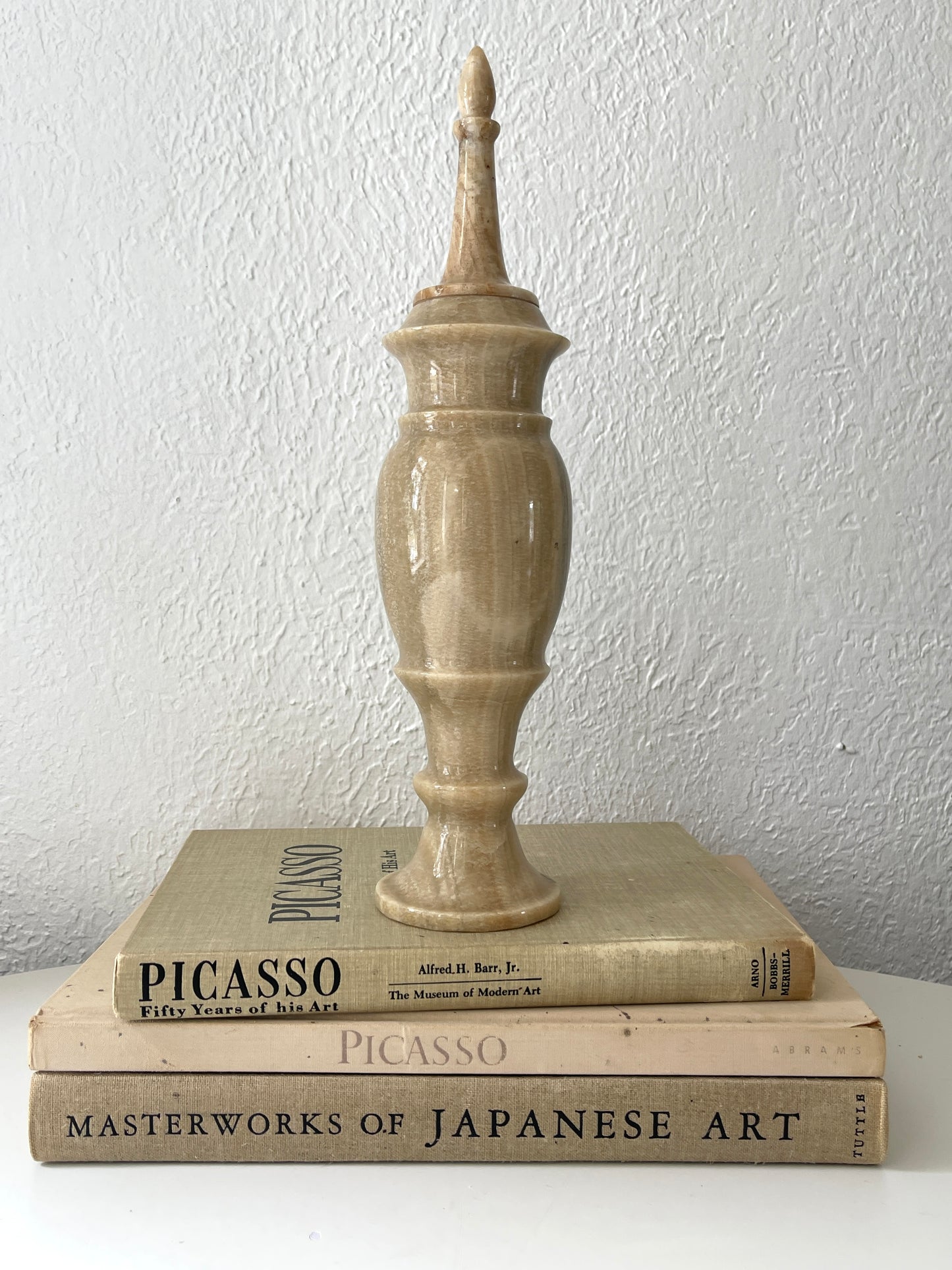 Vintage marble decanter | marble vase with lid