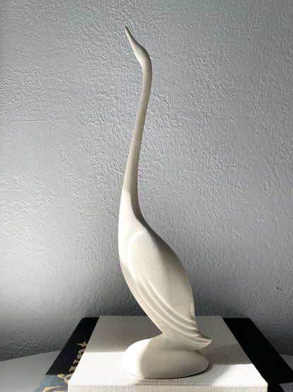 Vintage Art Deco ceramic crane statue