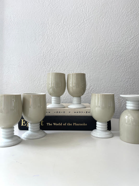 Art Deco ceramic goblet set | Set 6