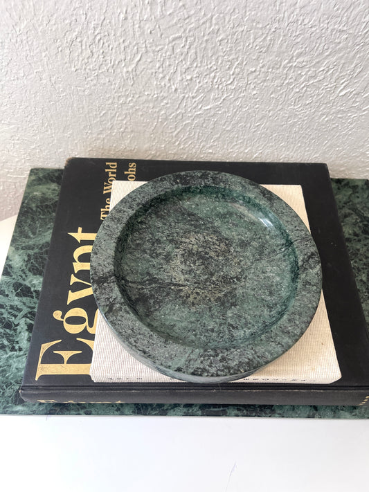 Large green marble catchall | could be used as an ashtray