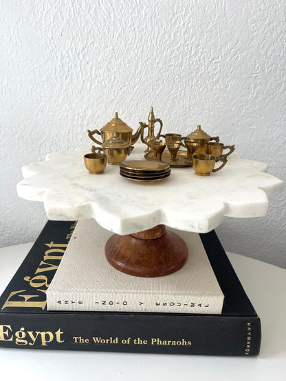 Vintage miniature brass tea set | miniature brass decor