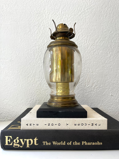 Vintage ornate brass oil lamp | vintage brass lantern