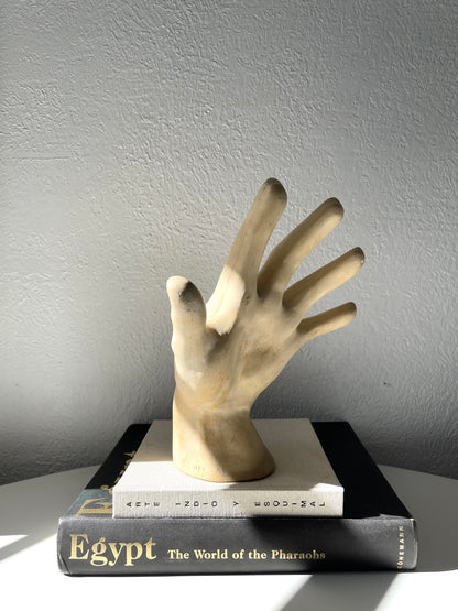 Vintage XL signed  hand sculpture | Vintage art deco table decor