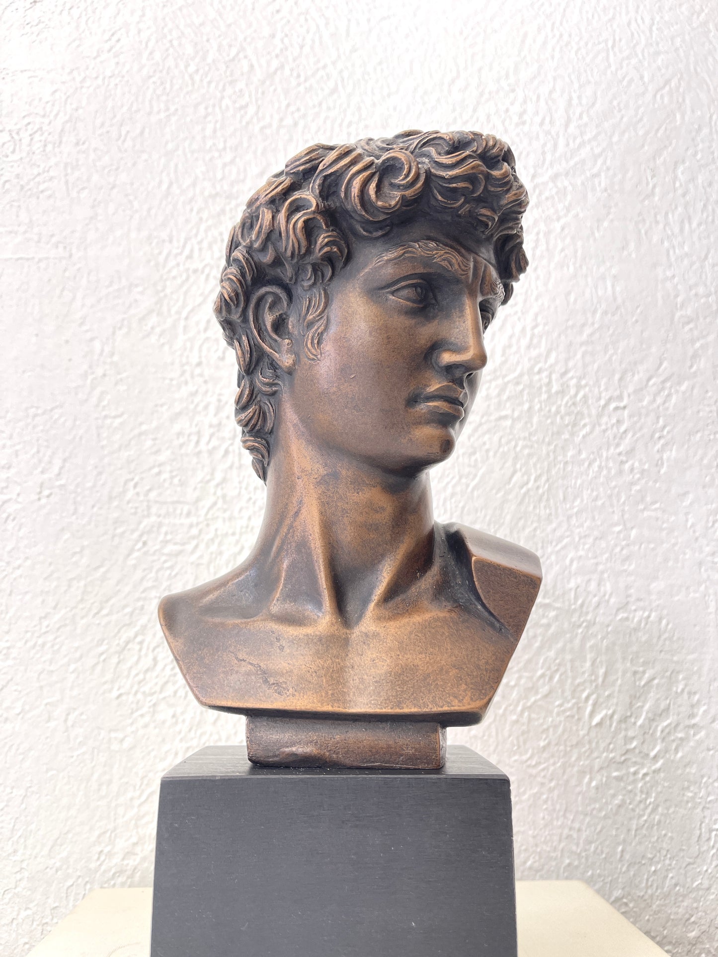 MCM signed Austin productions Inc Michaelangelo’s David bust bronzed resin statue