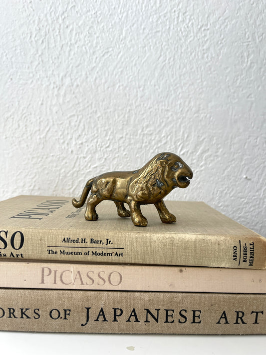 MCM solid brass lion sculpture