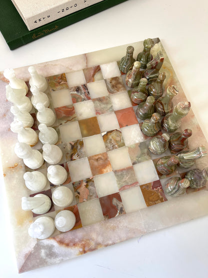 Vintage MCM onyx | marble chess set | pieces included