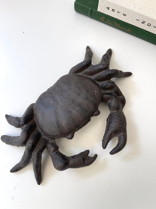 Vintage iron | cast metal crab decor | vintage table decor