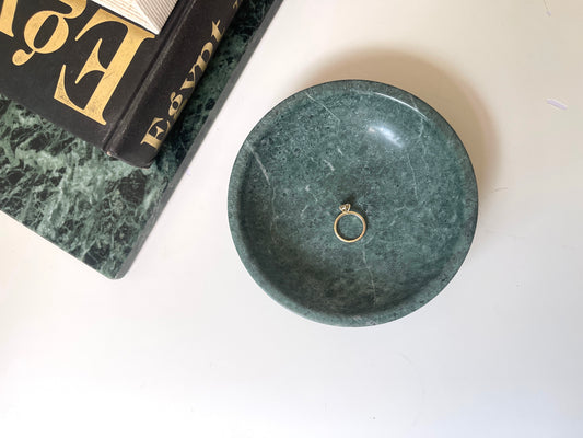 Vintage green marble dish | catchall