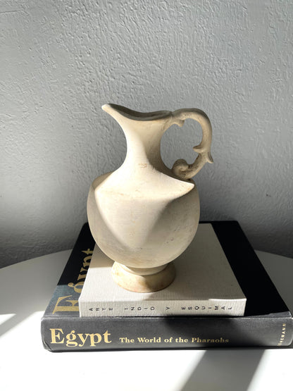 Vintage MCM ceramic ornate pitcher | vintage garden decor