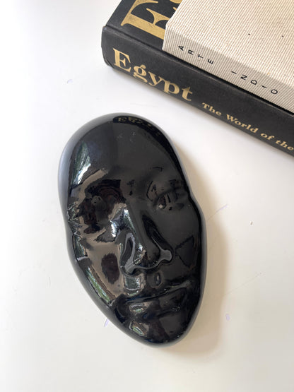 Vintage ceramic glazed face sculpture