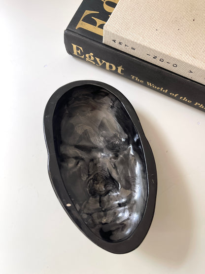 Vintage ceramic glazed face sculpture