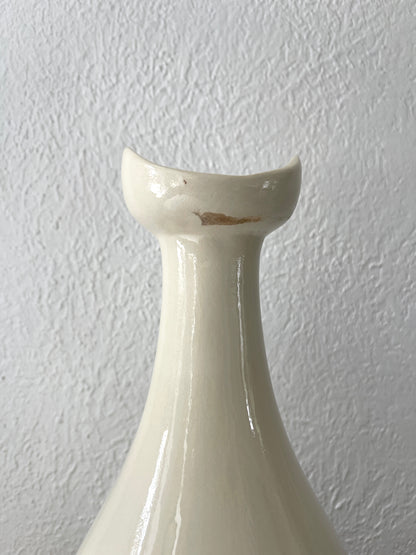 Vintage MCM ceramic cream glazed watering pot | ceramic vase