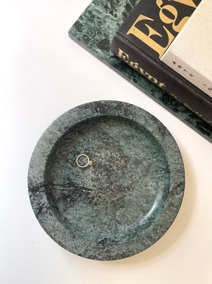 Large green marble catchall | could be used as an ashtray