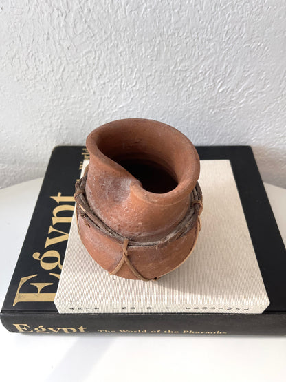 Vintage clay pinched pottery | vintage shelf decor
