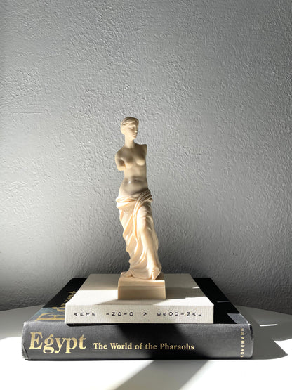 Vintage signed alabaster Venus De Milo Greek sculpture | Made in Italy