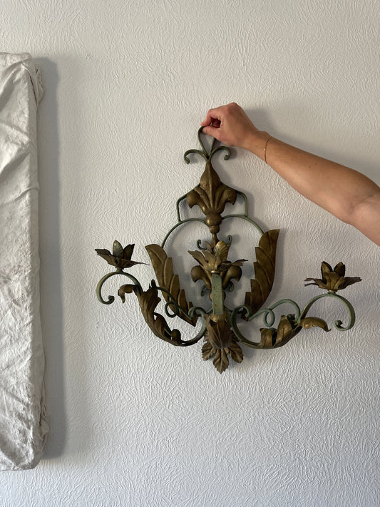 Large Vintage Italian wall sconces | candelabra