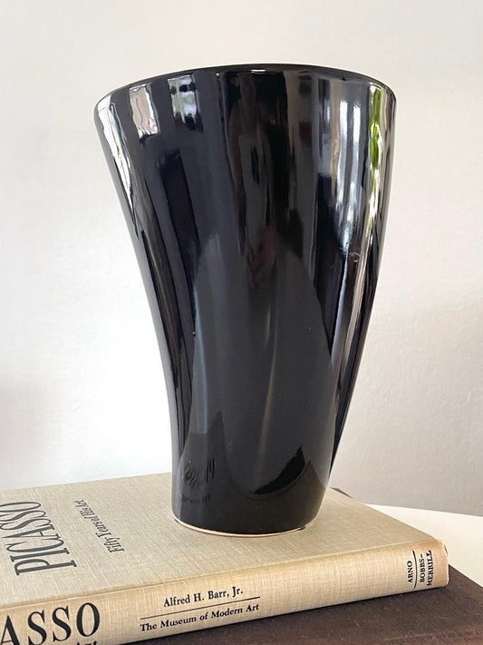 80’s Art Deco Monochrome Black Vase