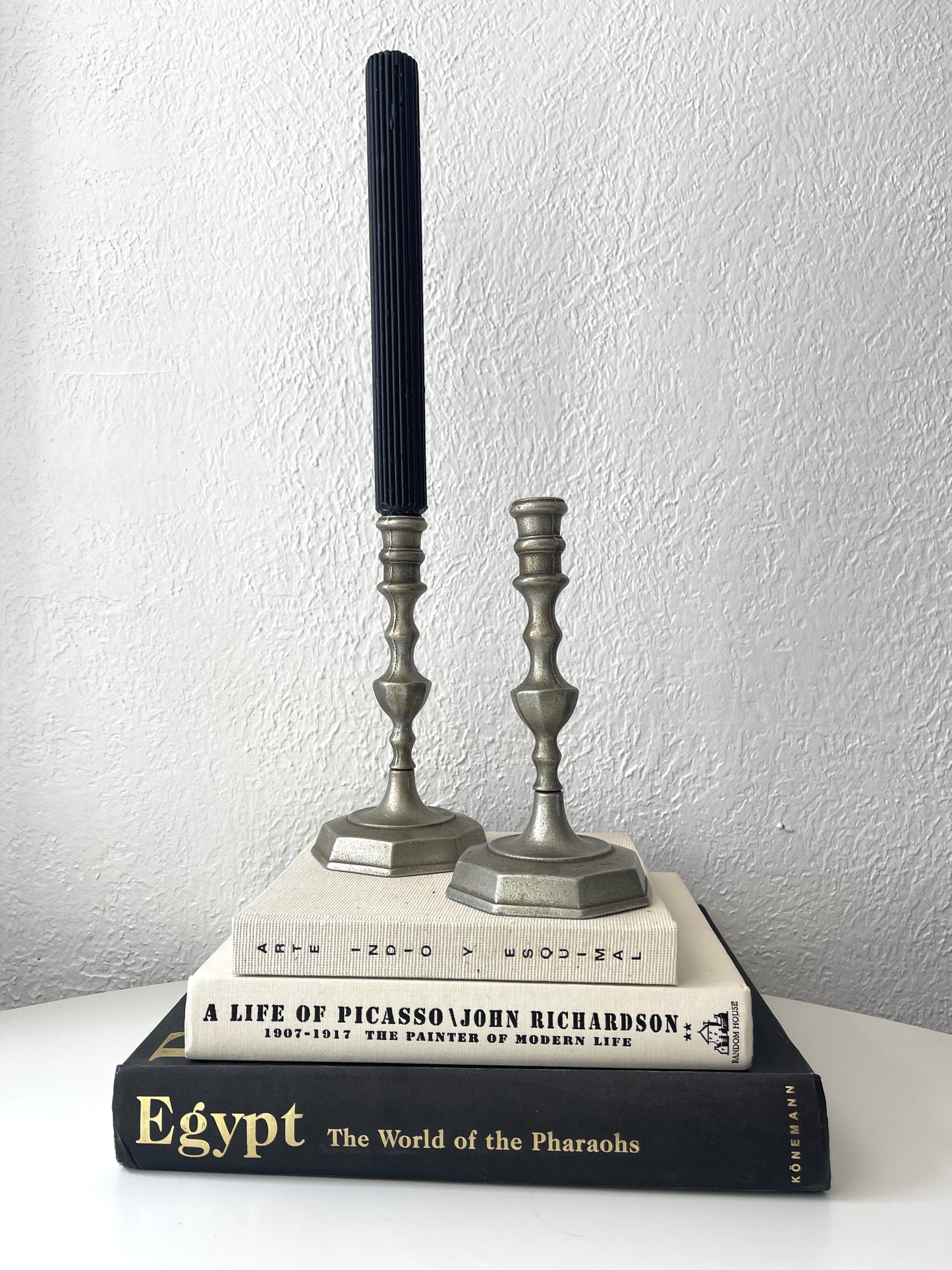 Ornate metal taper candlestick holders | Set 2