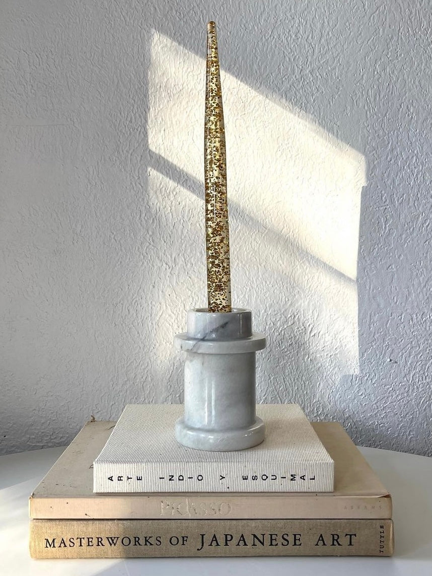 Marble Pillar-Style Candle Holder