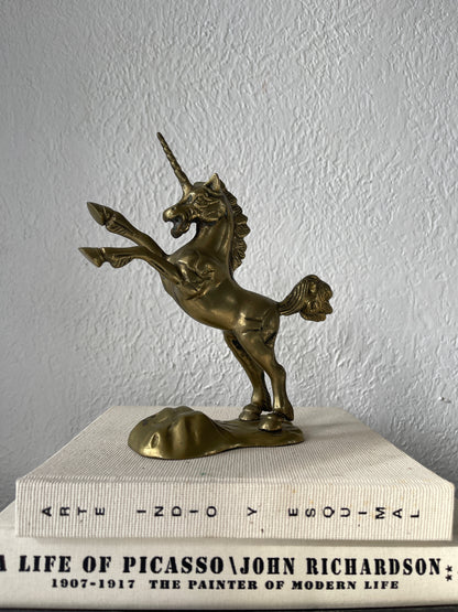 Vintage MCM brass unicorn figurine | bookend